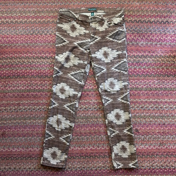 Ralph Lauren Denim - RALPH LAUREN WESTERN PRINT BROWN JEANS